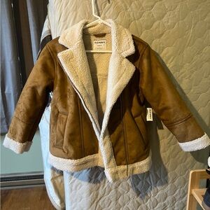 Old Navy  Faux-Suede Sherpa Jacket - Brown/Cream
